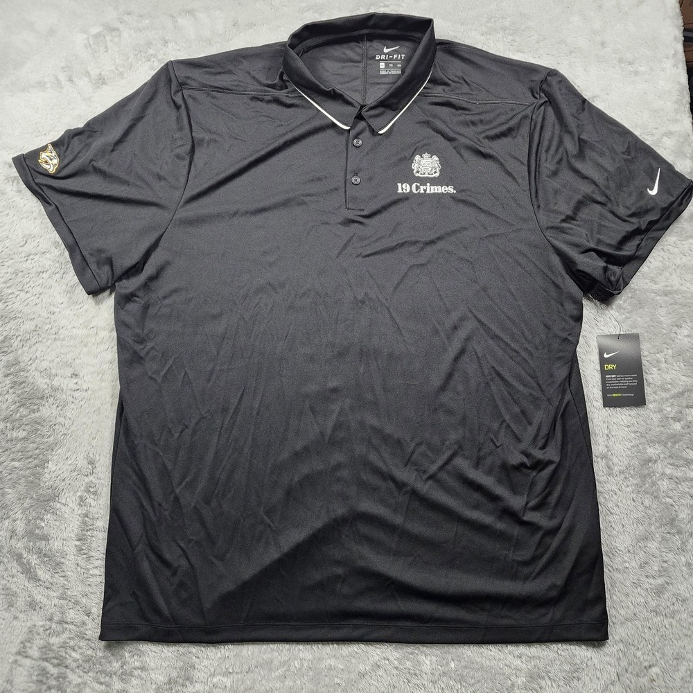 Nashville Predators Polo Shirt Mens 2XL Black NHL Hockey Nike 19 Crimes Wine - Picture 7 of 12